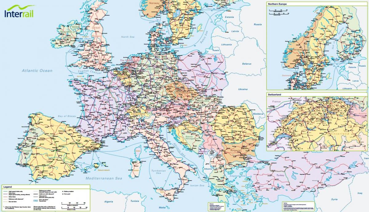 خريطة interrail سويسرا 
