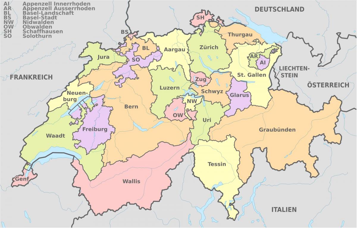 بازل خريطة سويسرا