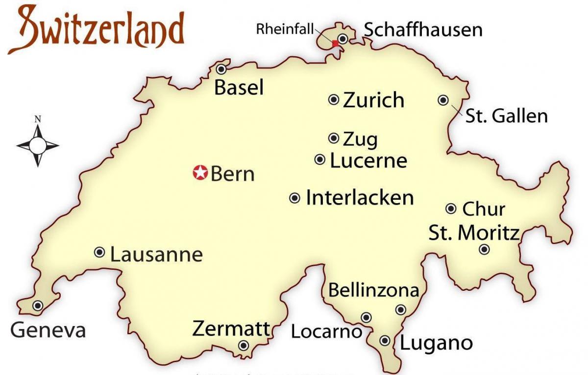 زيورخ سويسرا على الخريطة