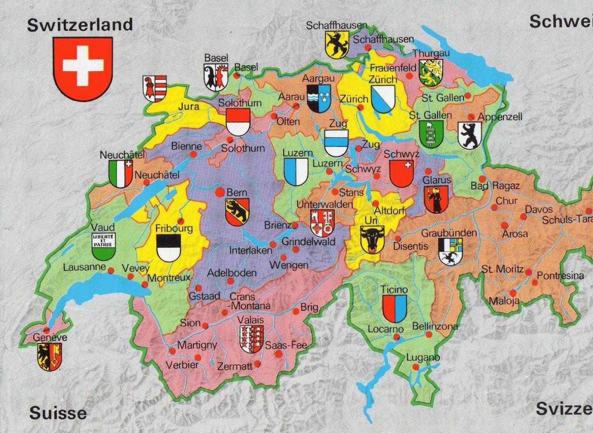 خريطة سويسرا السياحية
