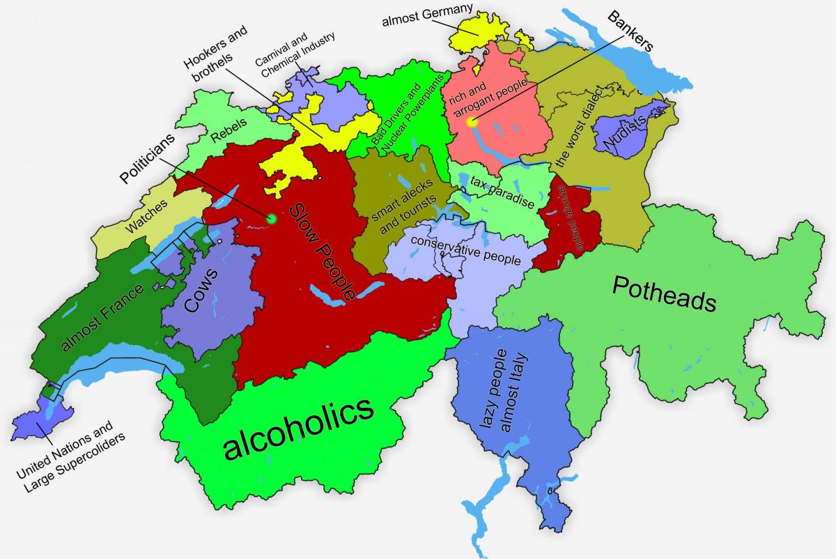خريطة سويسرا كانتون