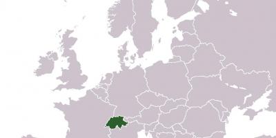 سويسرا موقع في خريطة أوروبا